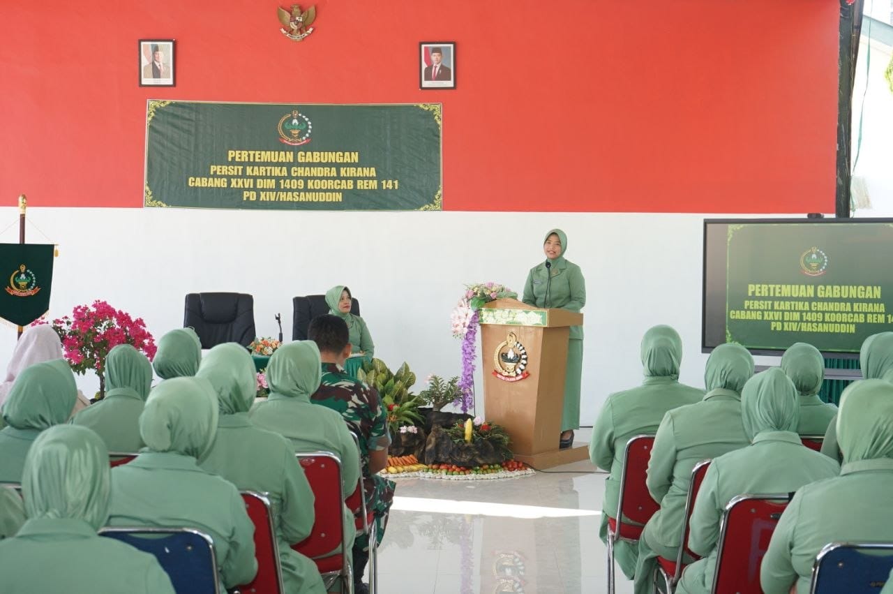PERSIT turut andil bersama Dandim Gowa , Tekankan Peran Strategis Pendamping Prajurit